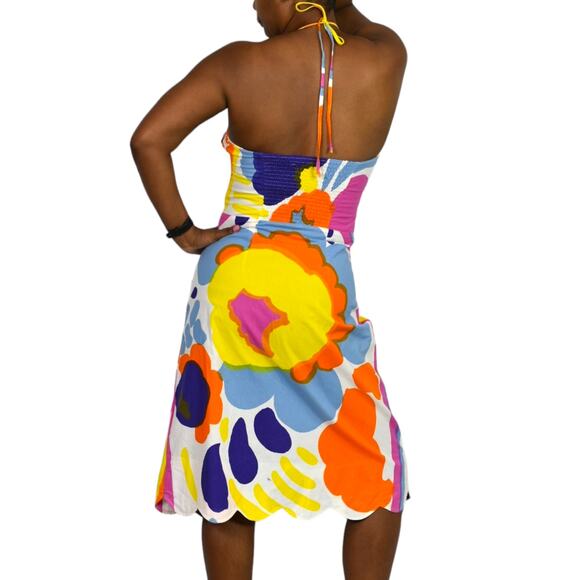 Vintage Marimekko Karuselli Halter Dress Pink Abstract Print Y2K Slip Shift 8 - Picture 2 of 16